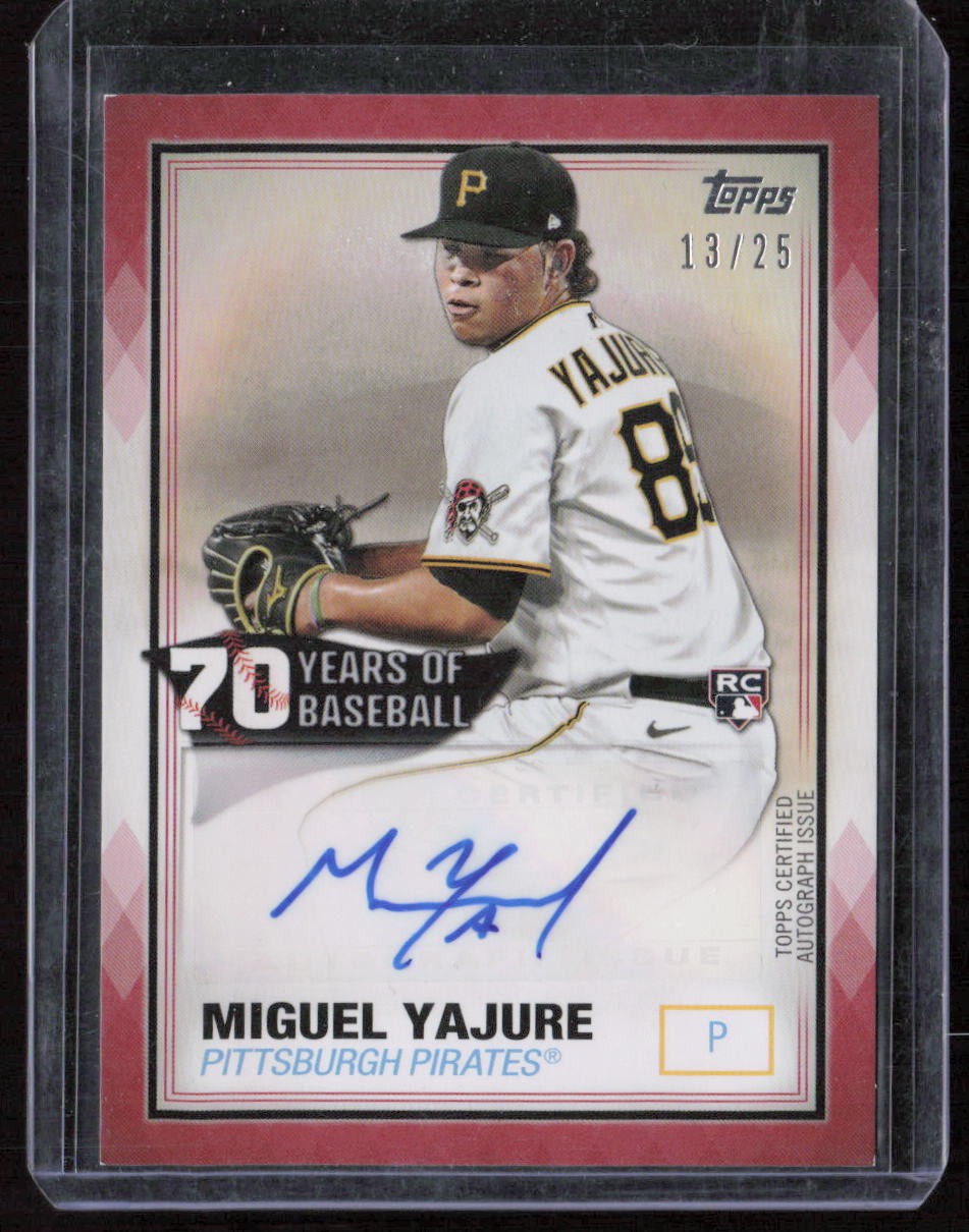 2021 Topps Miguel Yajure 70 Years of Baseball Autographs Red #/25