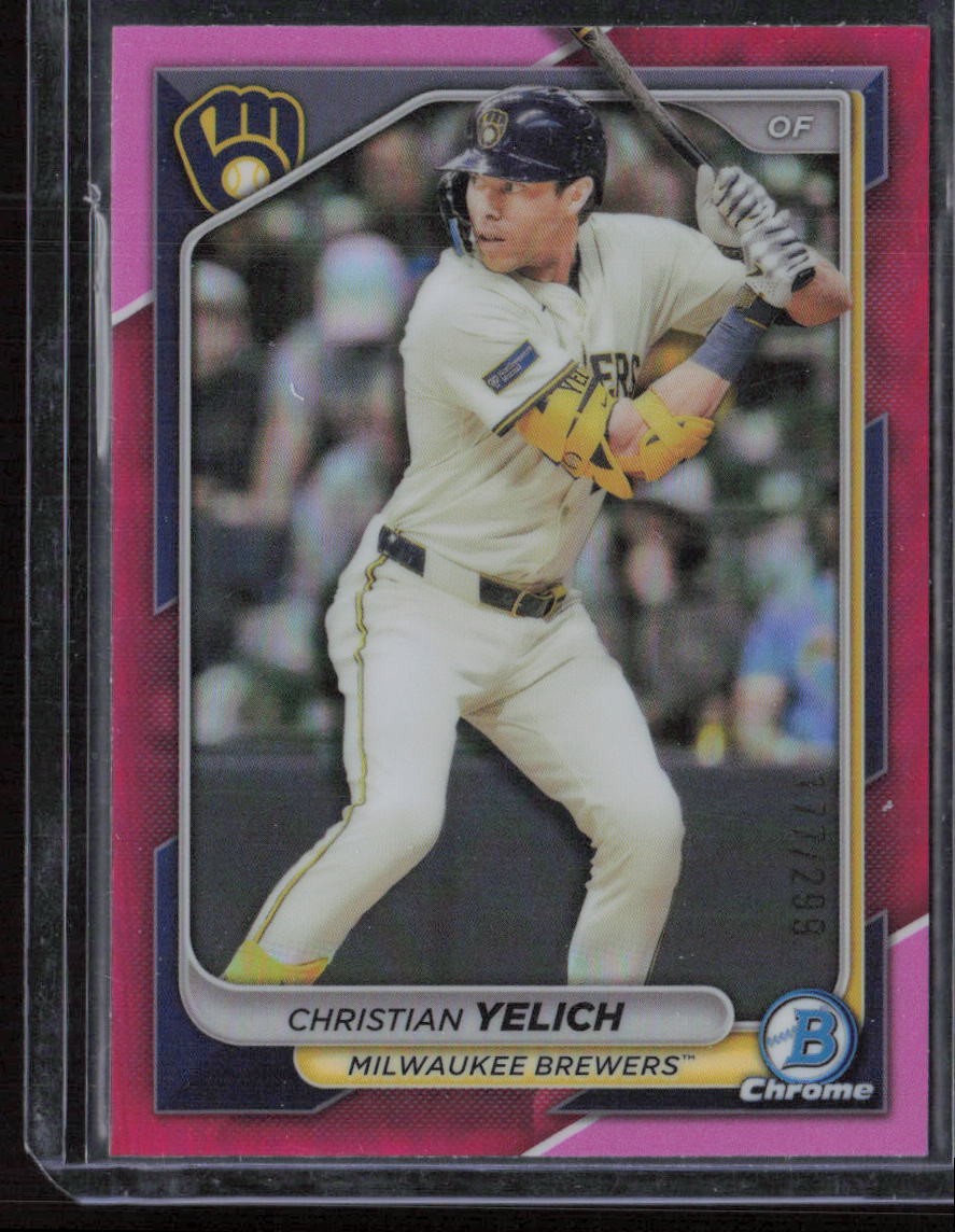 2024 Bowman Chrome Christian Yelich Fuchsia Refractors #/299
