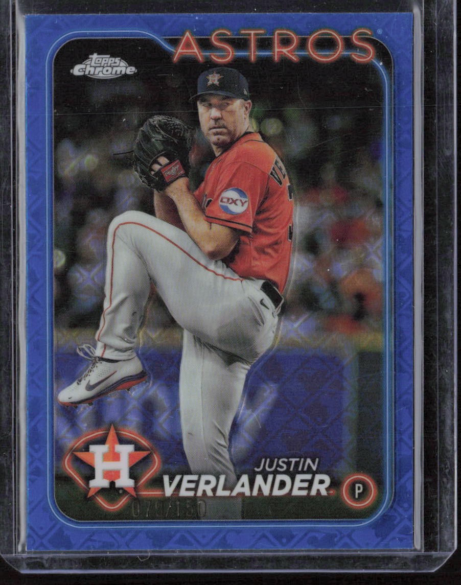 2024 Topps Chrome Logofractor Edition Justin Verlander Blue MLB Refractors #/150