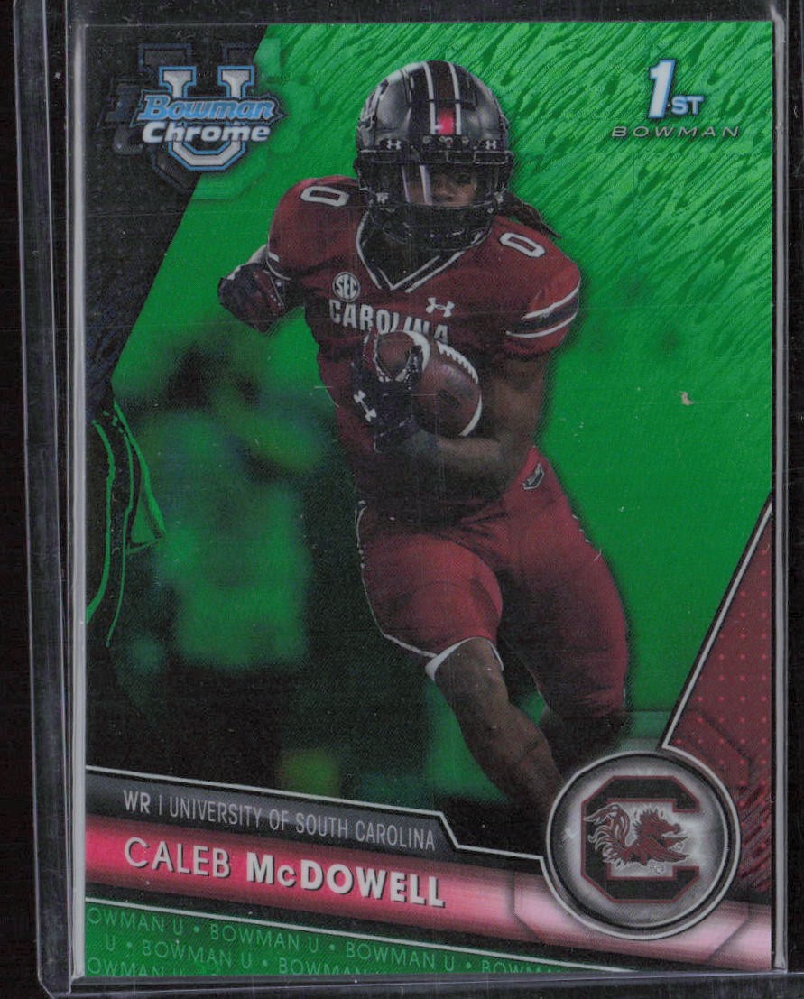 2023 Bowman University Chrome Caleb McDowell Green Shimmer Refractor #/99