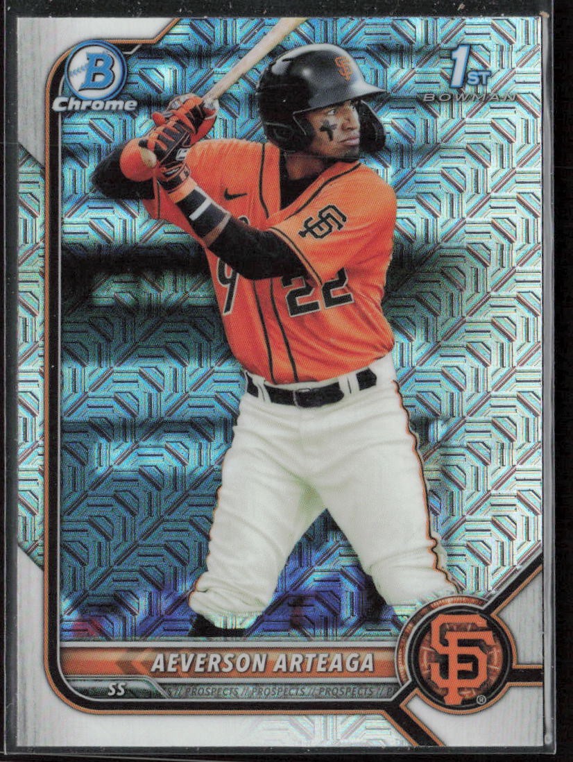 2022 Bowman Aeverson Arteaga Chrome Prospects Mojo Refractors