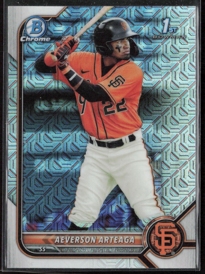 2022 Bowman Aeverson Arteaga Chrome Prospects Mojo Refractors