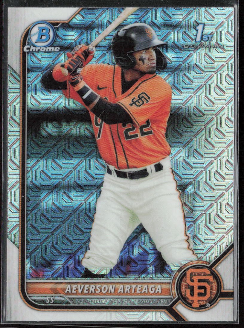 2022 Bowman Aeverson Arteaga Chrome Prospects Mojo Refractors