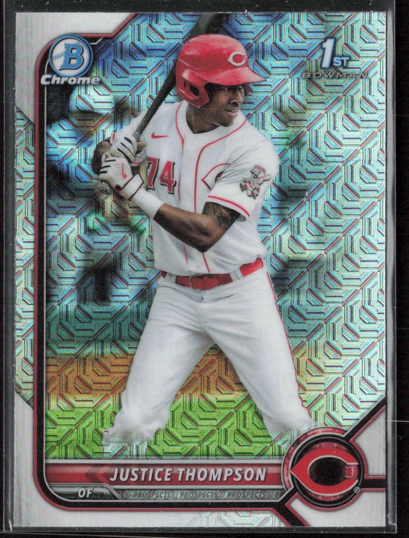 2022 Bowman Justice Thompson Chrome Prospects Mojo Refractors
