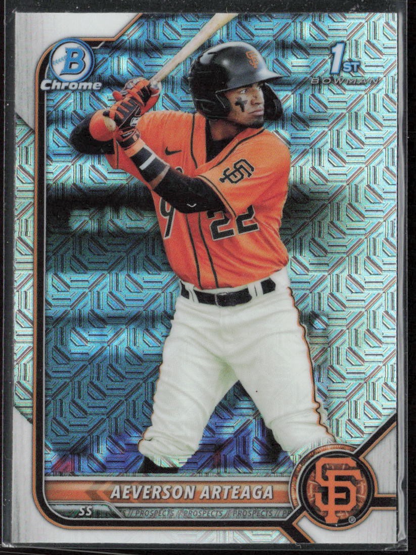 2022 Bowman Aeverson Arteaga Chrome Prospects Mojo Refractors