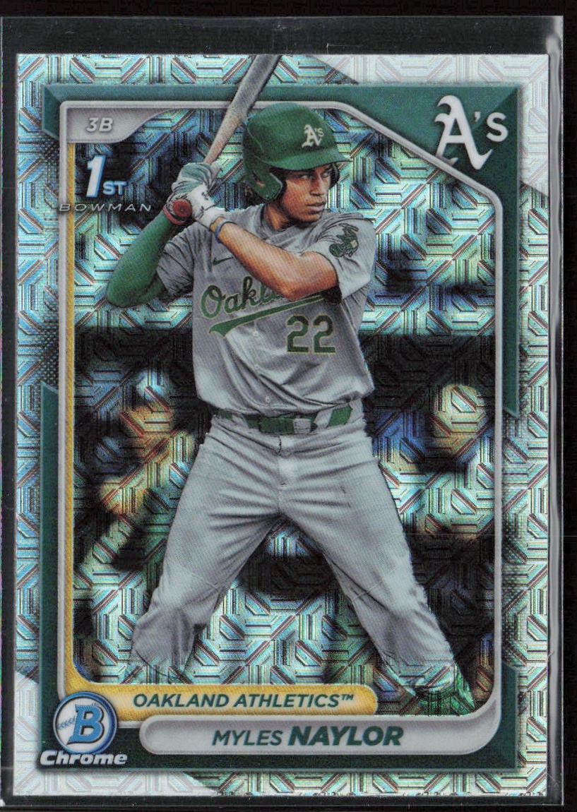 2024 Bowman Myles Naylor Chrome Prospects Mojo Refractors