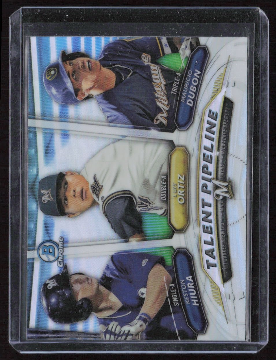 2018 Bowman Chrome Talent Pipeline #TP-MIL Keston Hiura, Luis Ortiz, Mauricio Du