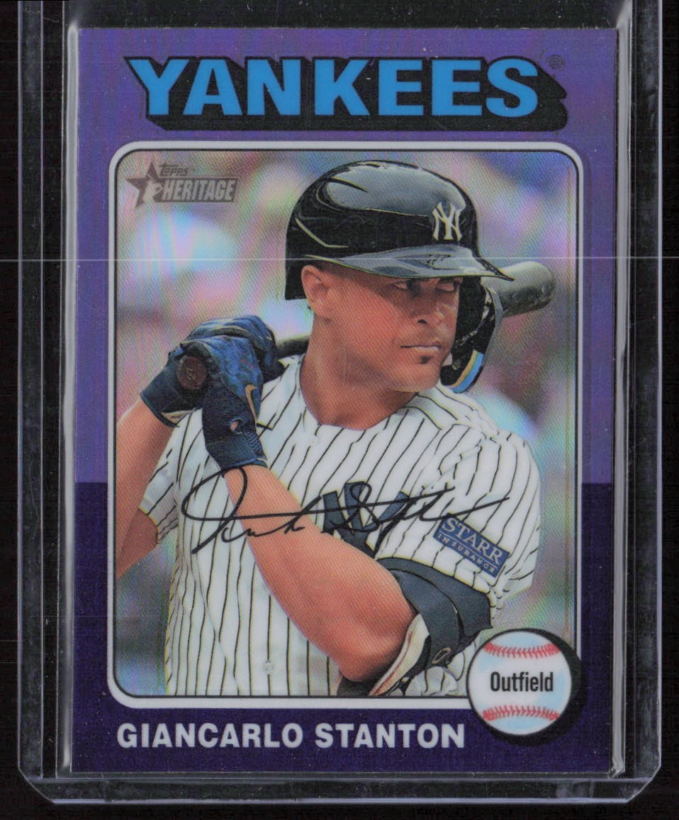 2024 Topps Heritage #33 Giancarlo Stanton Purple