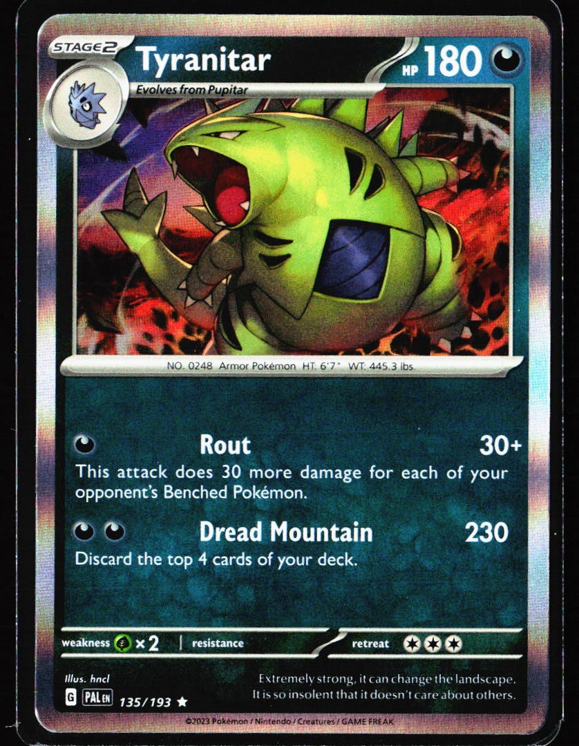 2023 Paldea Evolved #135 Tyranitar