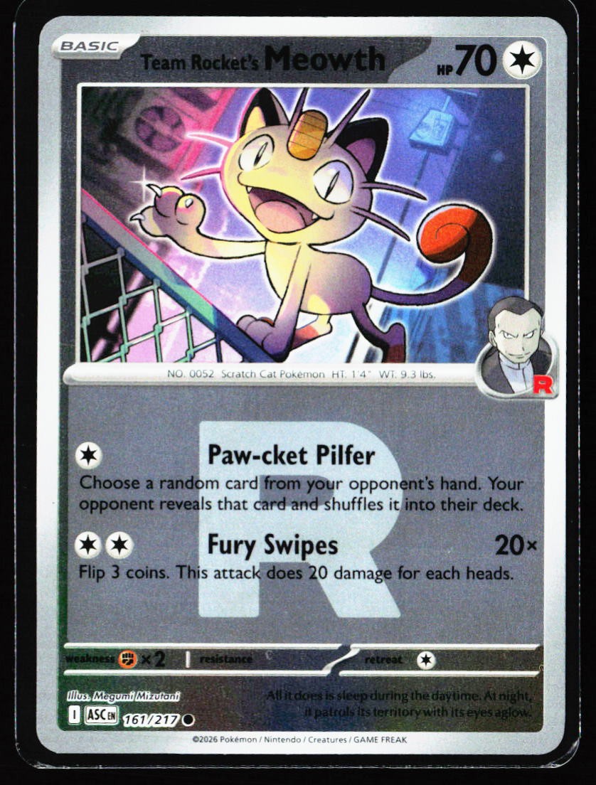 2025 ME: Ascended Heroes #161/217 Team Rocket's Meowth