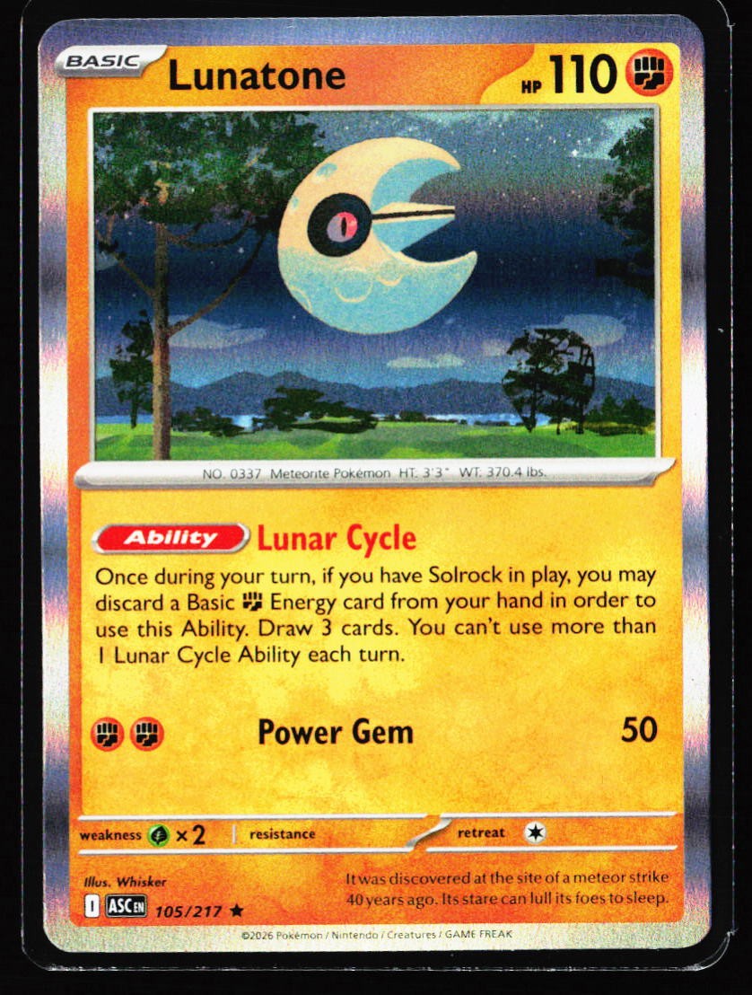 2026 Ascended Heroes #105 Lunatone