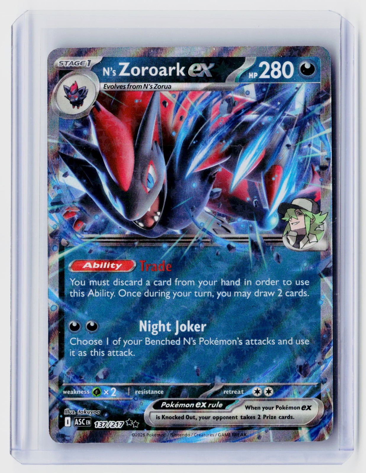 ME: Ascended Heroes #137/217 N's Zoroark ex - 137/217 Holo