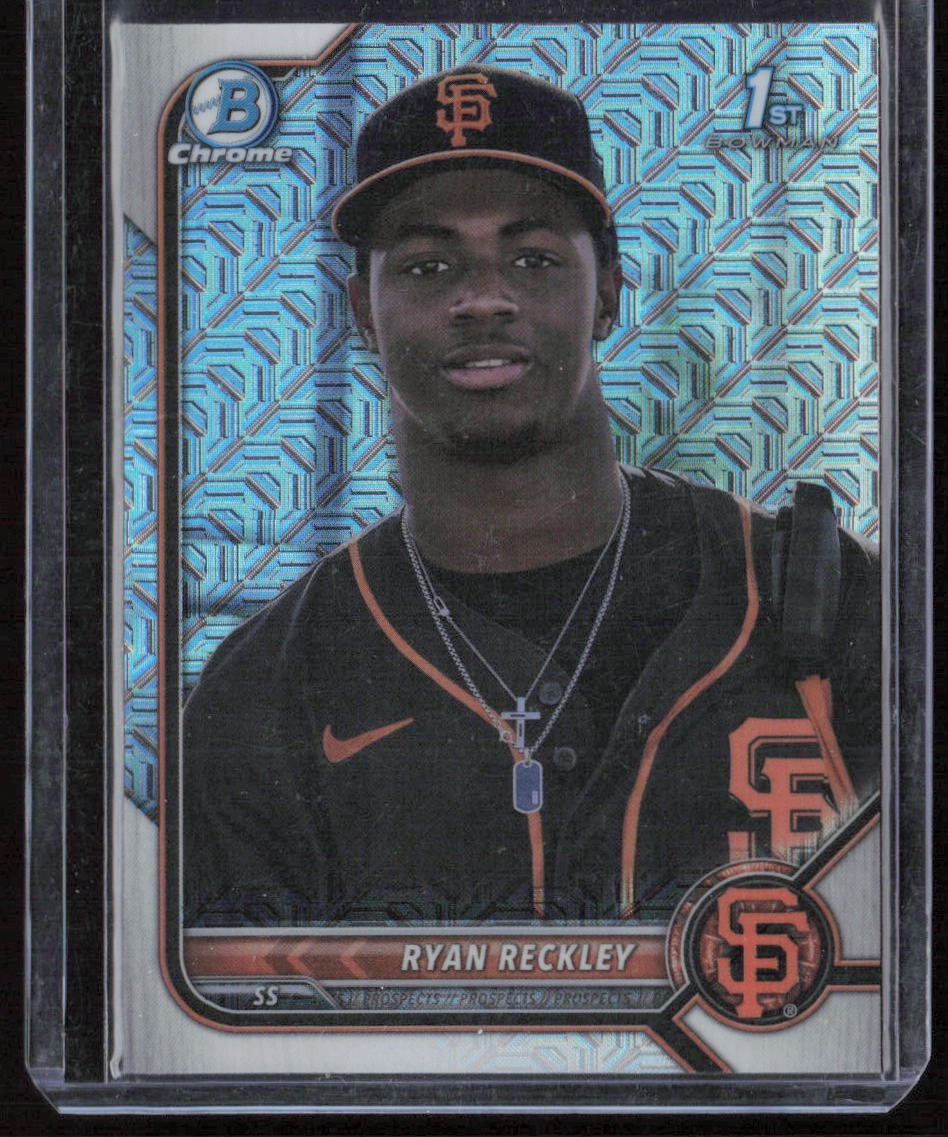 2022 Bowman Chrome #BCP-163b Ryan Reckley Prospects Mojo Refractor