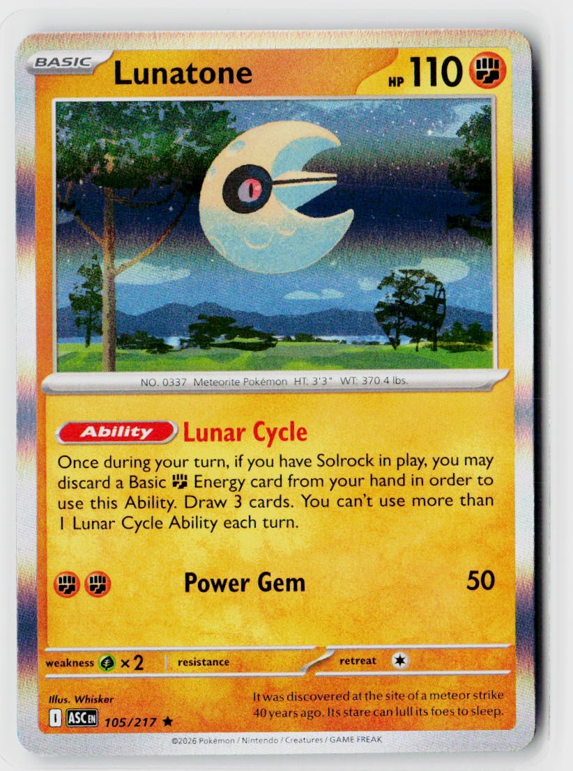 ME: Ascended Heroes #105/217 Lunatone Holo
