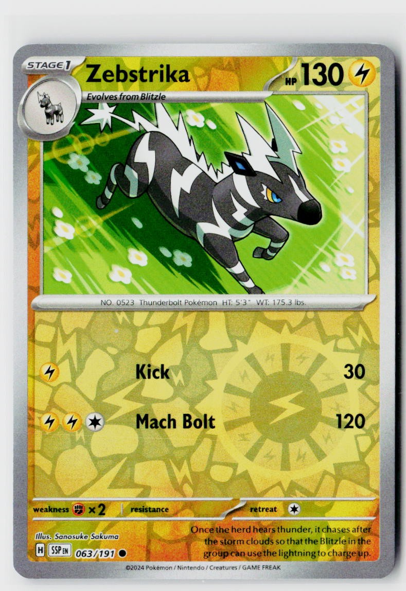 SV08: Surging Sparks #063/191 Zebstrika Reverse Holo