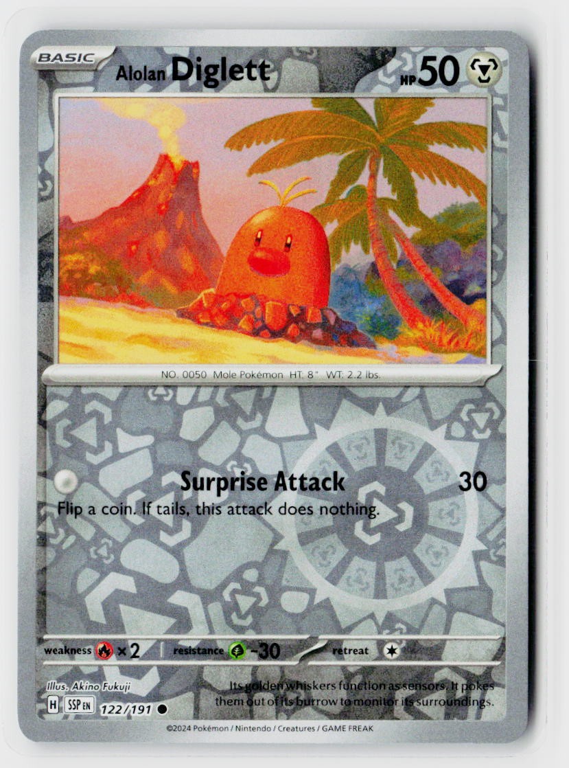 SV08: Surging Sparks #122/191 Alolan Diglett Reverse Holo
