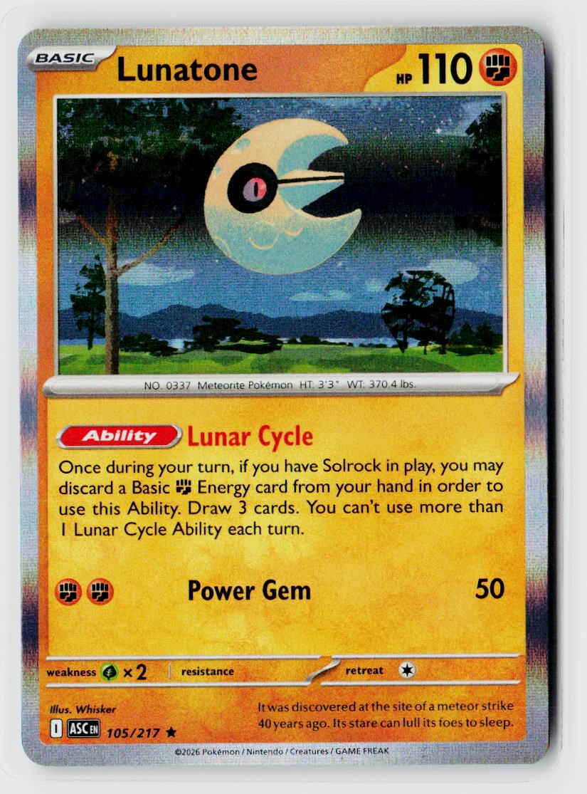 ME: Ascended Heroes #105/217 Lunatone Holo