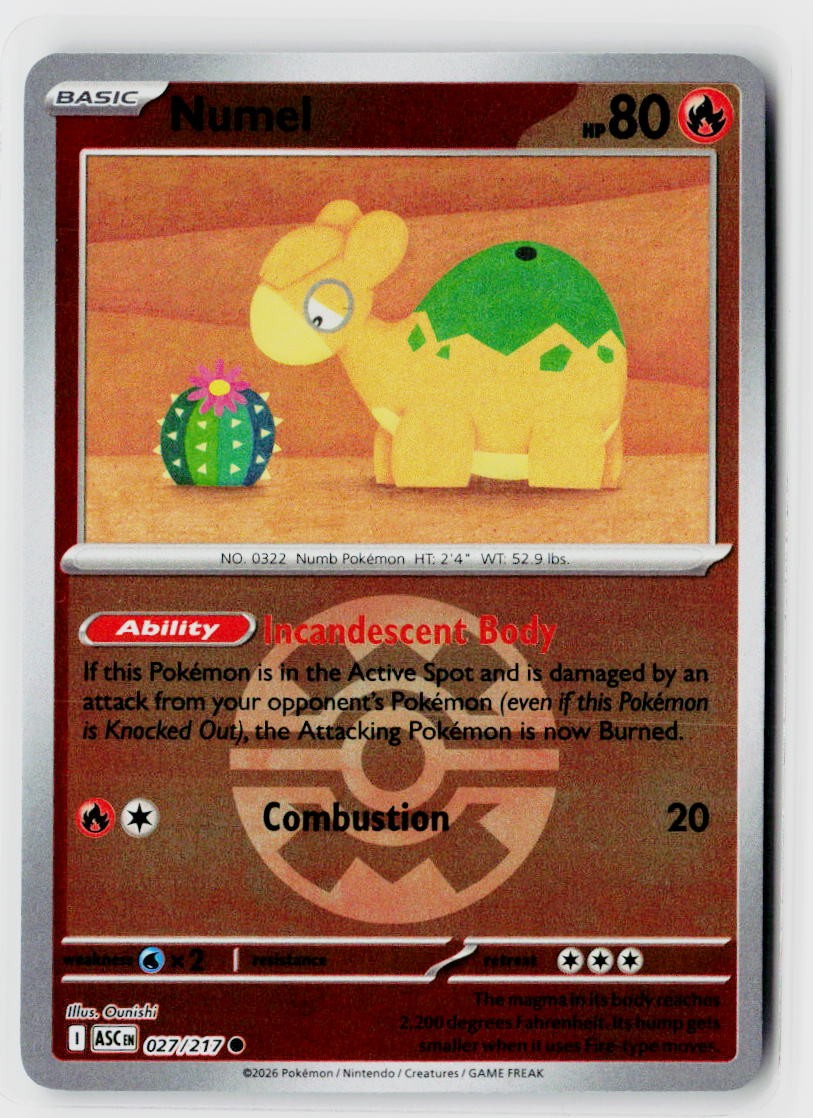 ME: Ascended Heroes #027/217 Numel - 027/217 (Quick Ball) Reverse Holo