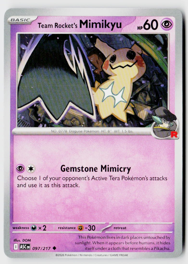 ME: Ascended Heroes #097/217 Team Rocket's Mimikyu - 097/217