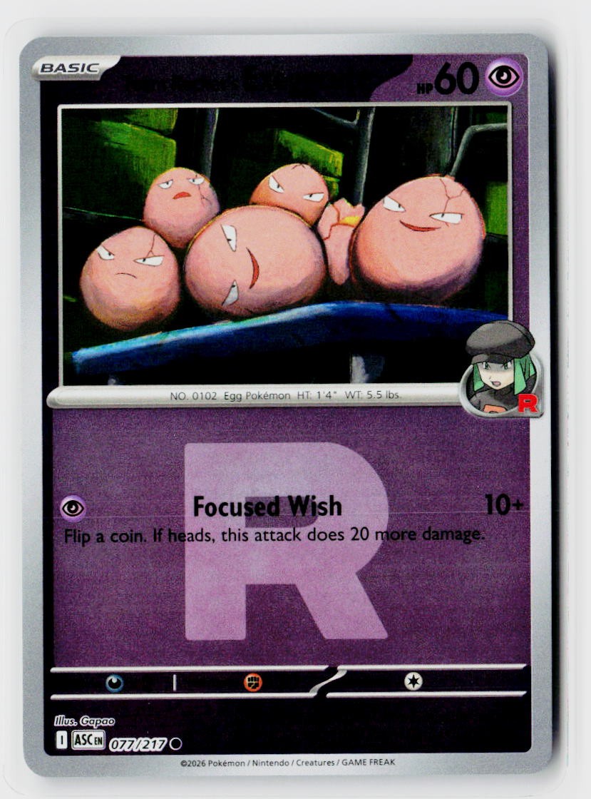ME: Ascended Heroes #077/217 Team Rocket's exeggcute (Team Rocket) Reverse Holo