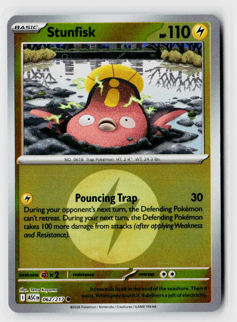 ME: Ascended Heroes #062/217 Stunfisk (Energy Symbol Pattern) Reverse Holo