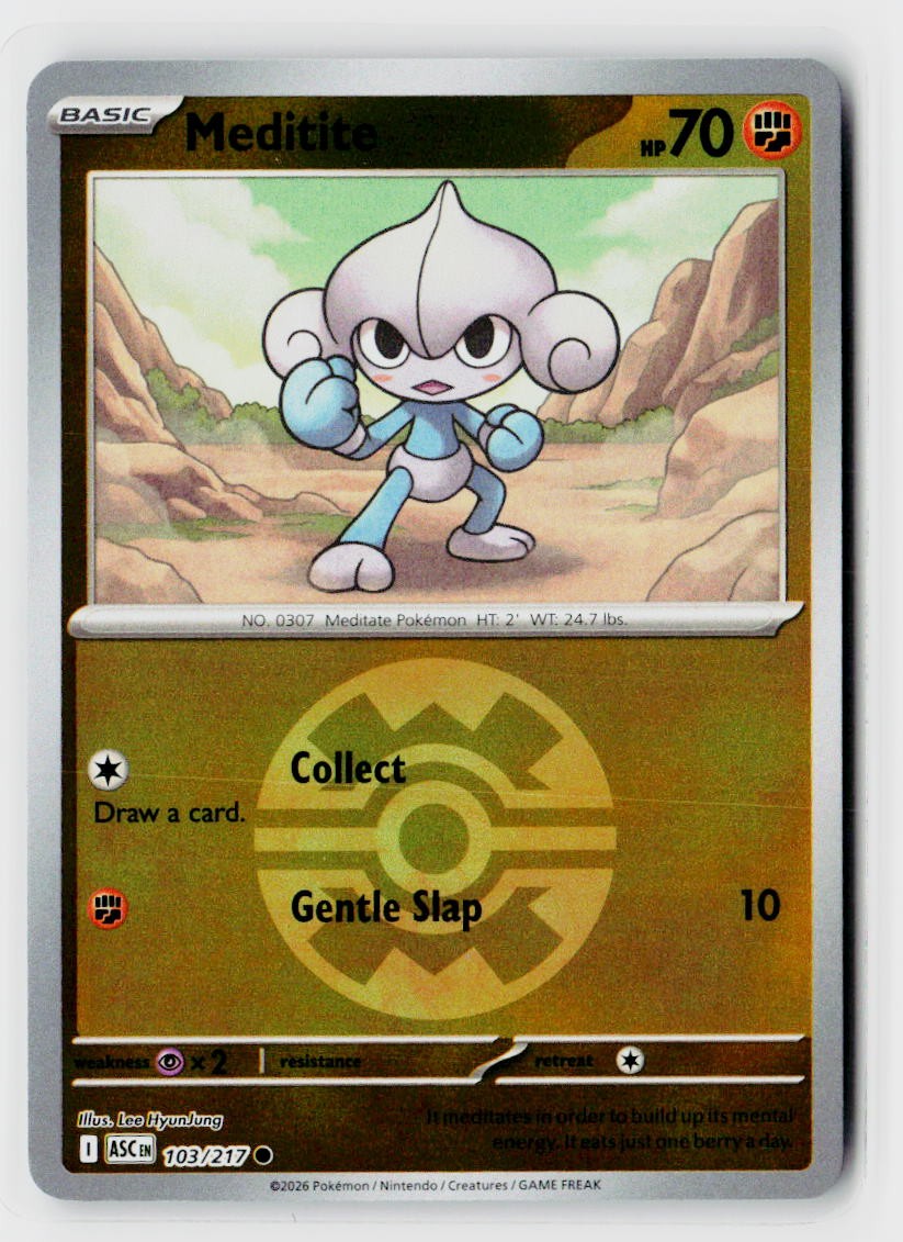 ME: Ascended Heroes #103/217 Meditite (Quick Ball) Reverse Holo
