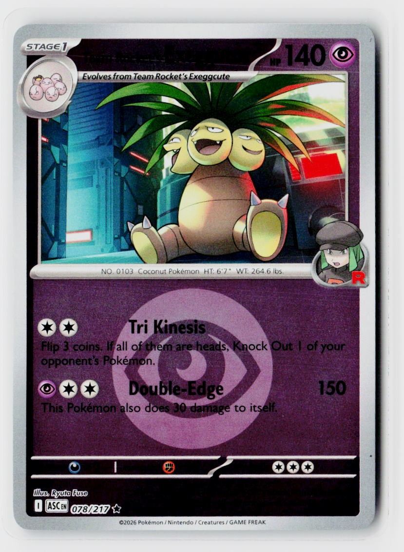 ME: Ascended Heroes #078/217 Team Rocket's exeggutor (Energy Symbol Pattern) Rev