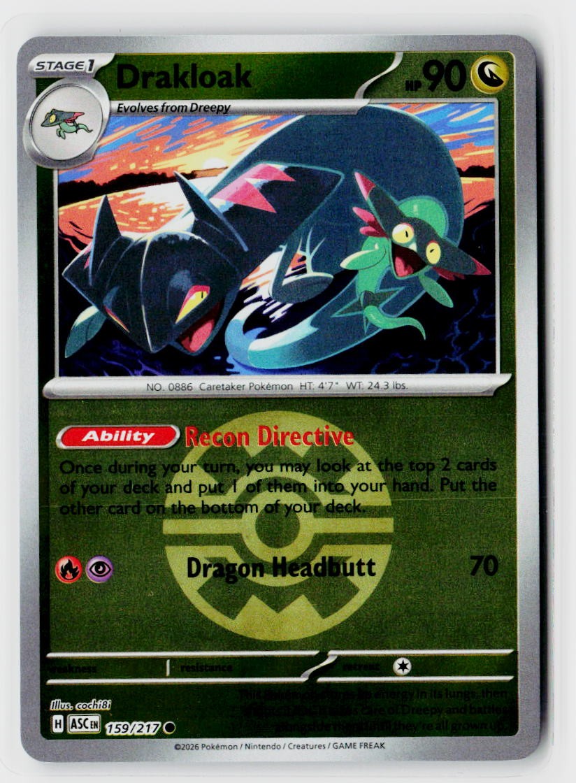 ME: Ascended Heroes #159/217 Drakloak - 159/217 (Quick Ball) Reverse Holo