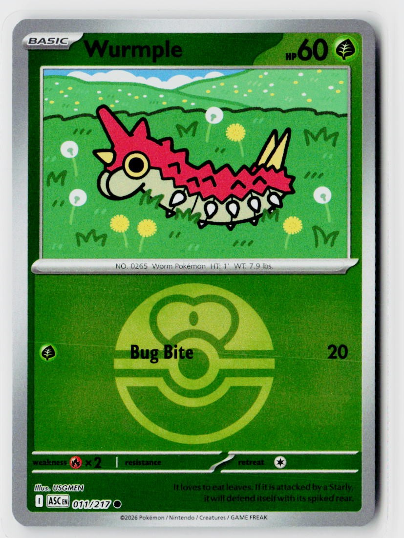 ME: Ascended Heroes #011/217 Wurmple (Love Ball) Reverse Holo