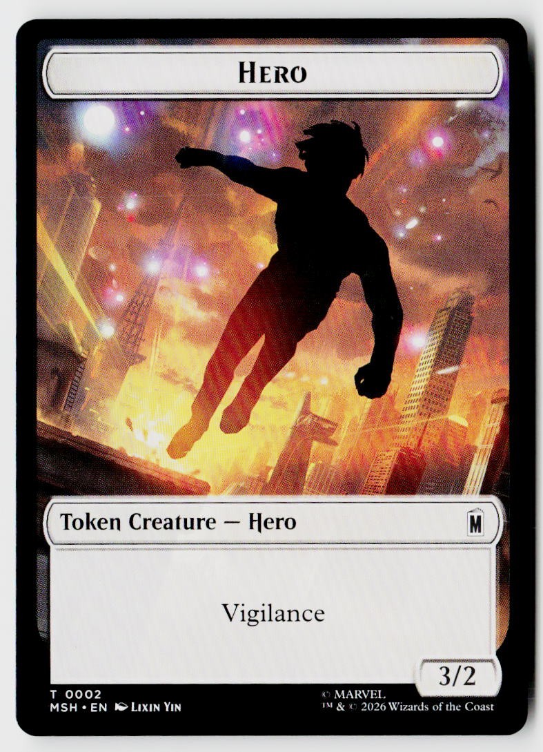 Marvel Super Heroes #002/020 Hero // Robot Villain Double-Sided Token