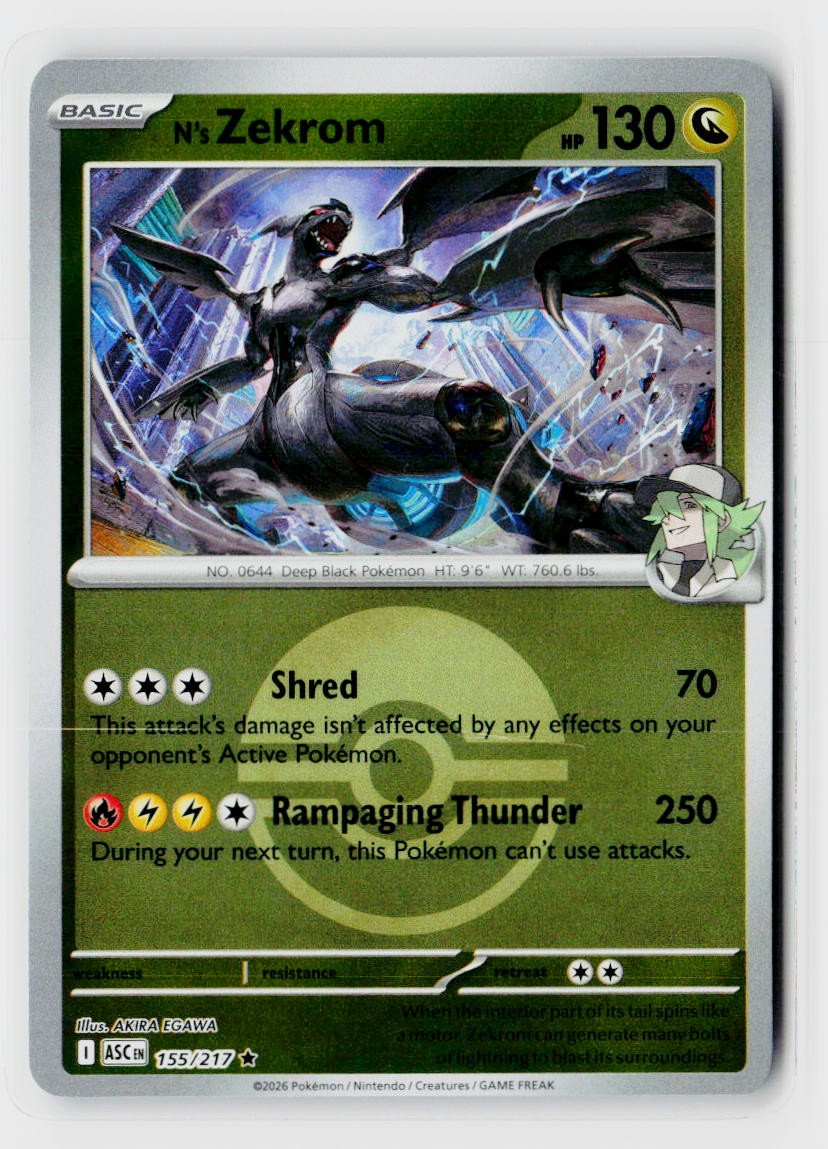 ME: Ascended Heroes #155/217 N's Zekrom (Poke Ball) Reverse Holo