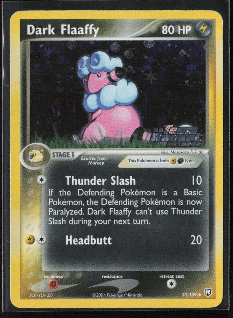 Dark Flaaffy Reverse Holo #33 Pokemon Team Rocket Returns Stamped