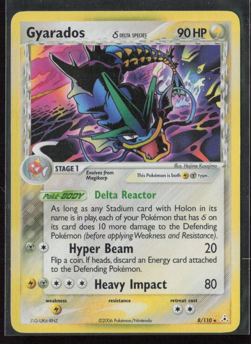 Gyarados 8/110 Holo Rare Delta Species EX Holon Phantoms Pokemon MP