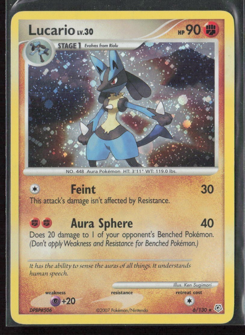Lucario 6/130 Holo Rare Diamond & Pearl Pokemon LP