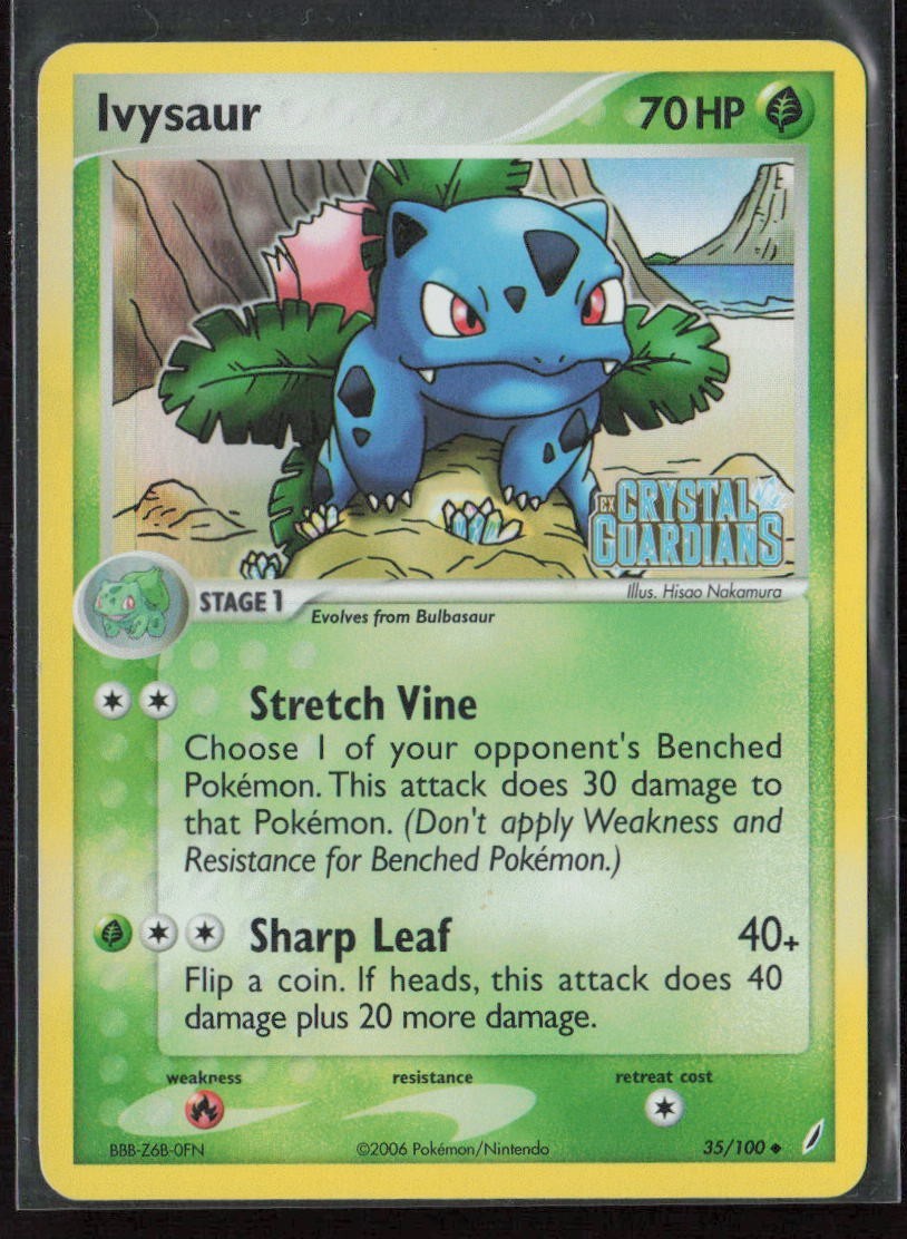 Ivysaur (Reverse Holo Stamp) 35/100 EX Crystal Guardians (LP) Pokemon TCG