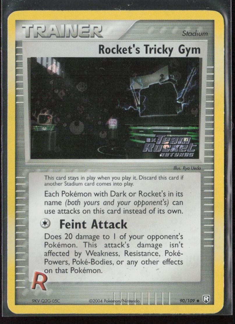 Rocket's Tricky Gym 90/109 EX Team Rocket Returns Reverse Holo Stamped