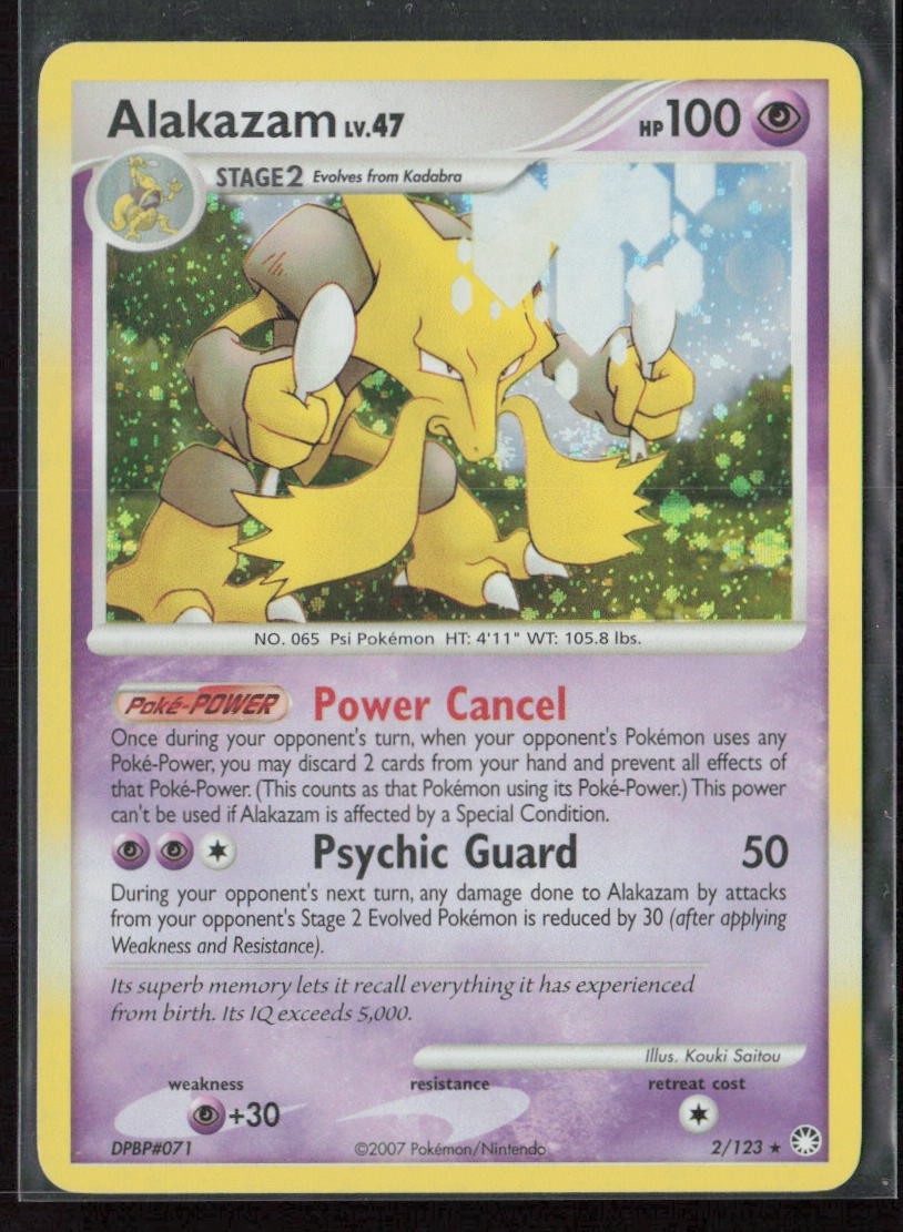 Alakazam 2/123 Holo Rare Mysterious Treasures 2007 LP Pokémon TCG