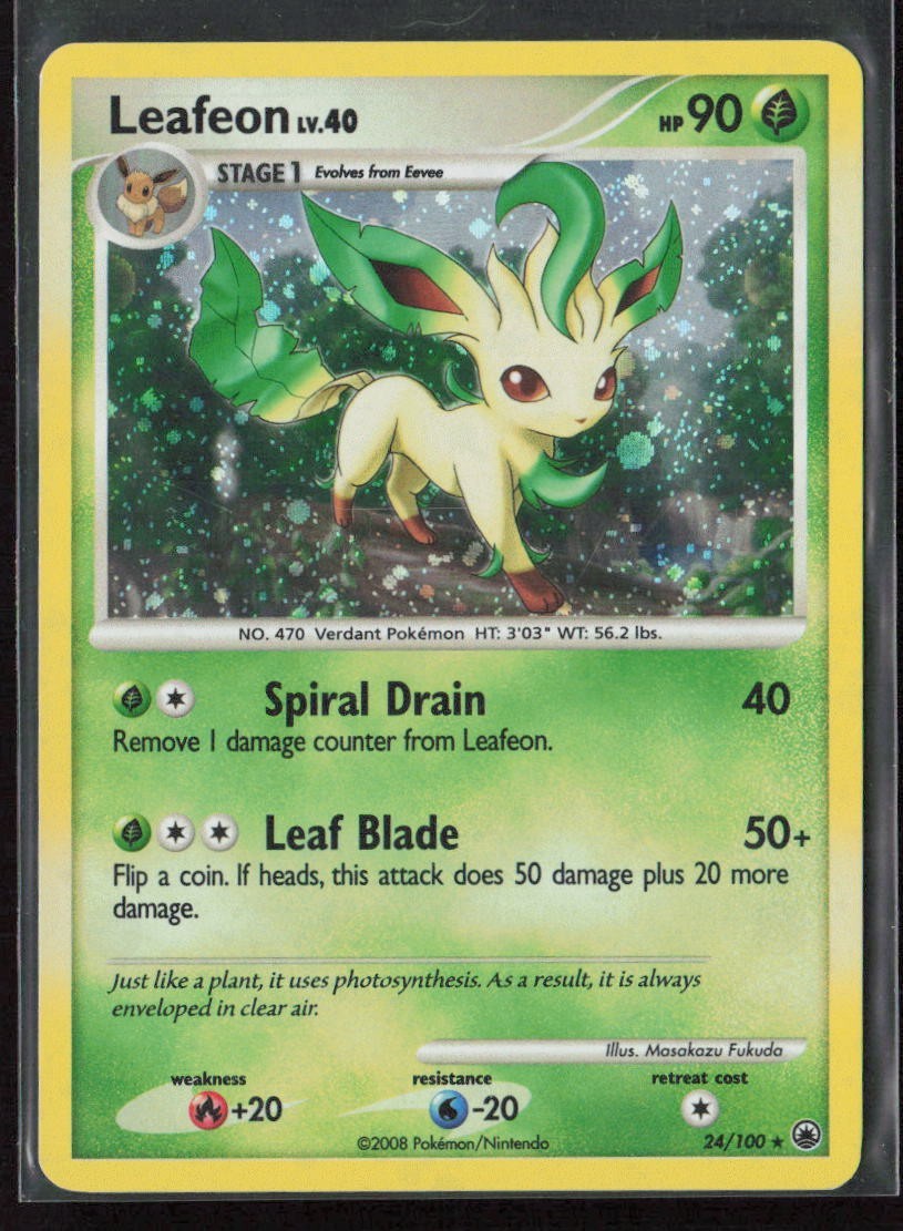 Leafeon 24/100 Pokemon Majestic Dawn Holo Rare