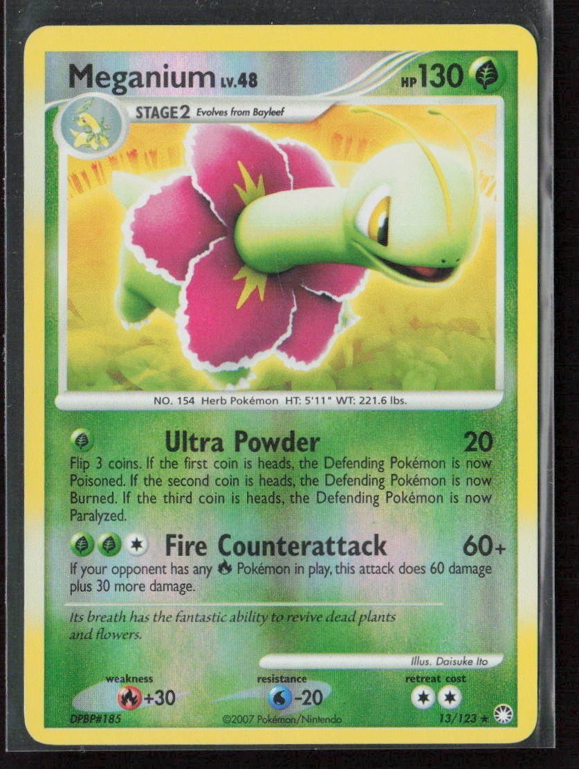 Meganium 13/123 Mysterious Treasures Reverse Holo 2007 Pokemon