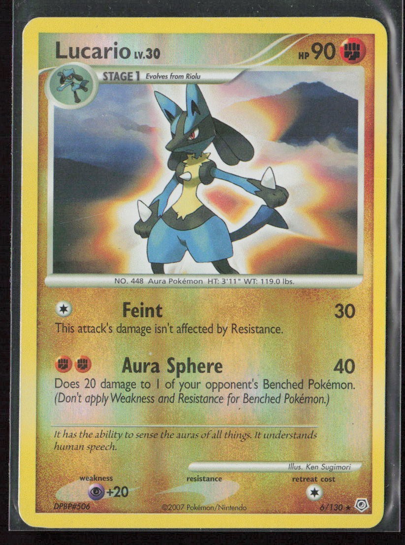Pokémon Lucario 6/130 Diamond and Pearl English Reverse Holo