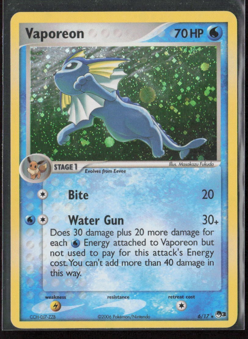 2006 Pokemon POP Series 3 Vaporeon Holo 6/17