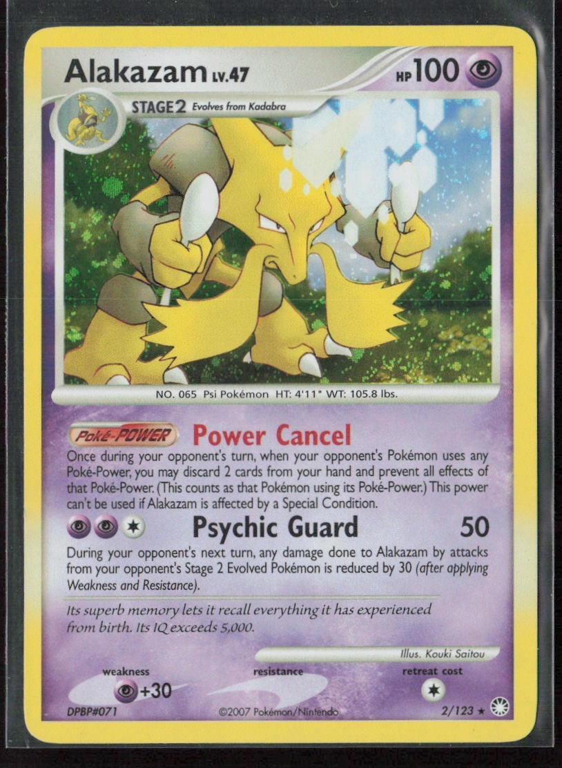 Alakazam 2/123 Holo Rare Mysterious Treasures 2007 LP Pokémon TCG