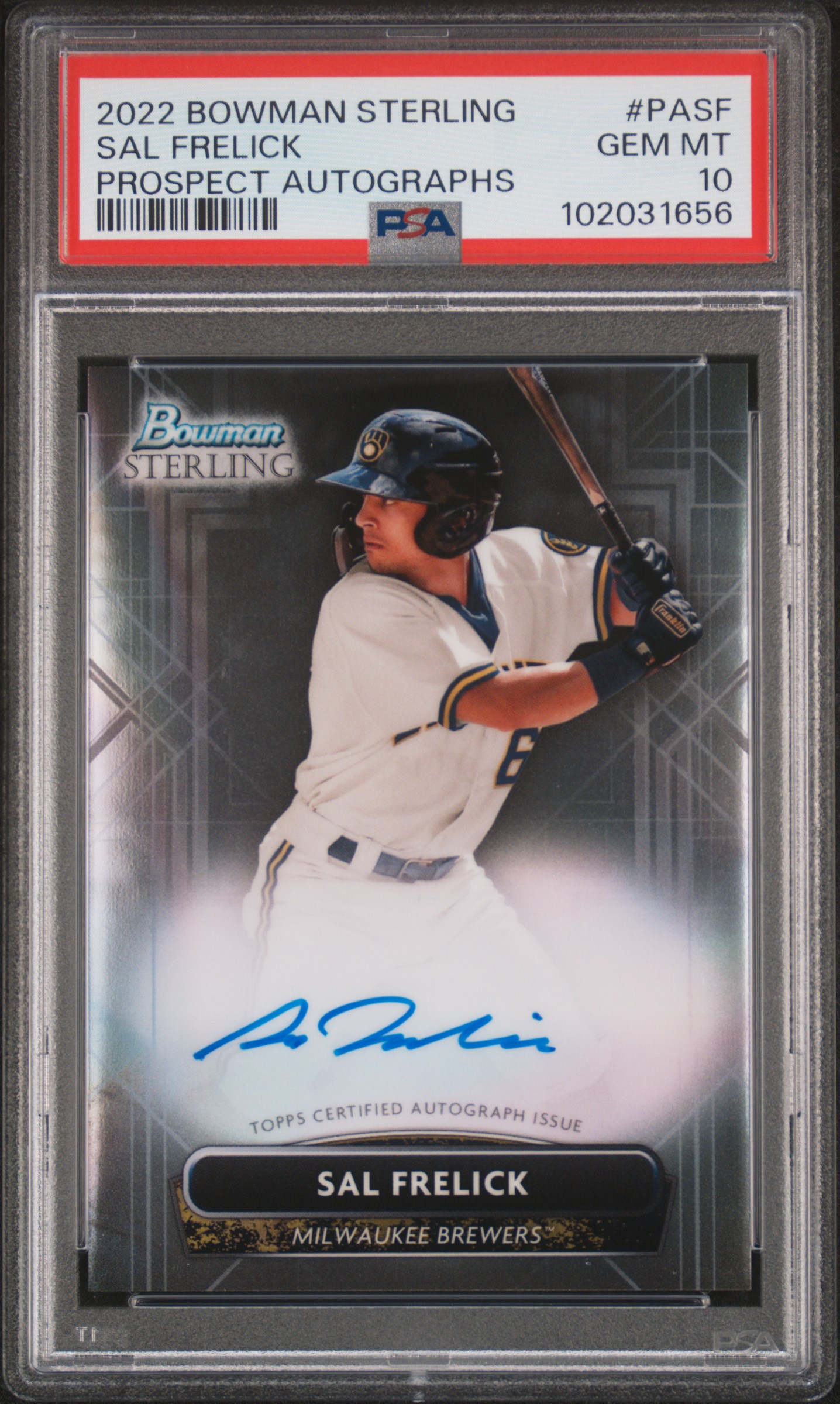 2022 Bowman Sterling Sal Frelick Prospect Autographs PSA 10