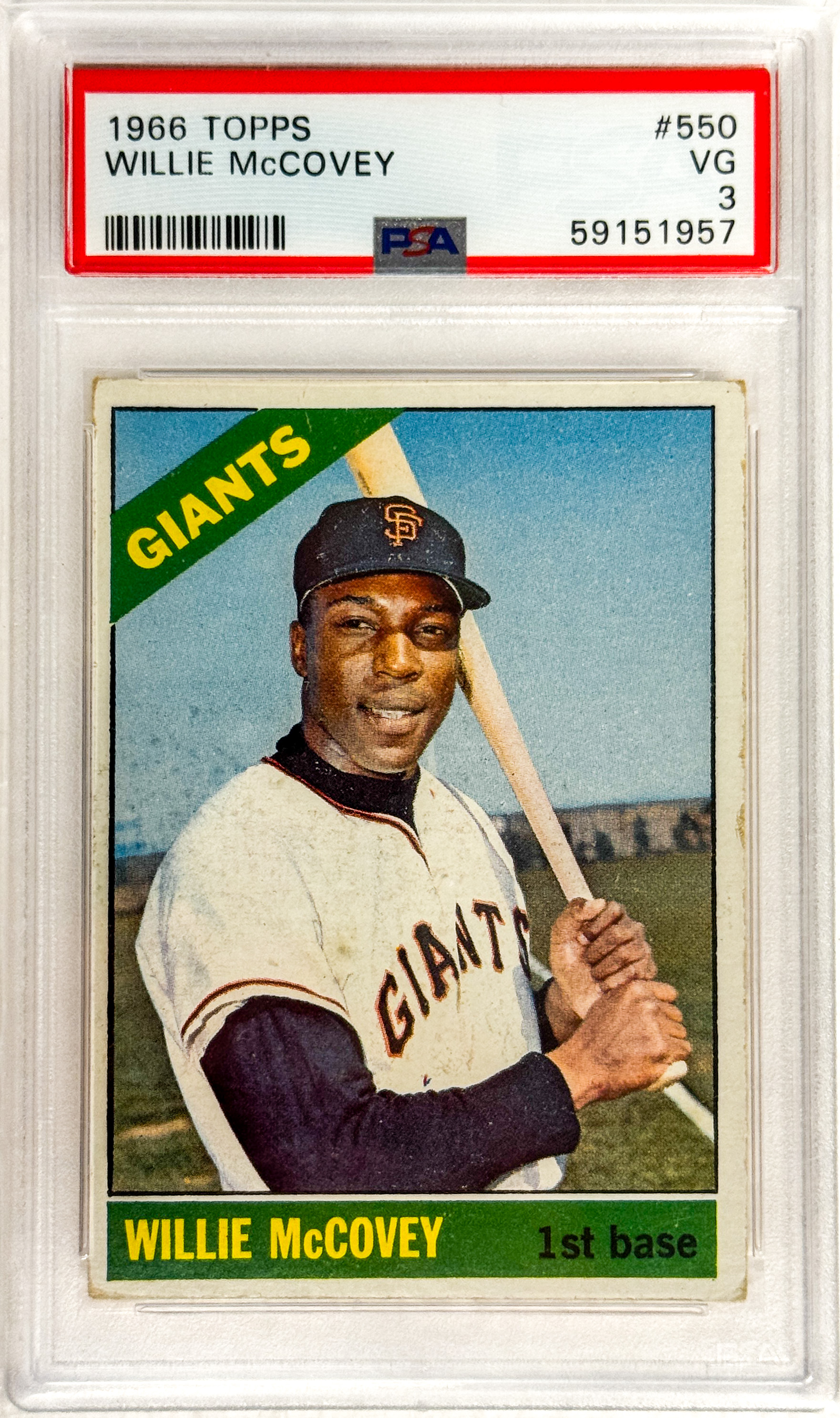 1966 Topps Willie McCovey #550 PSA 3 VG HOF High Number
