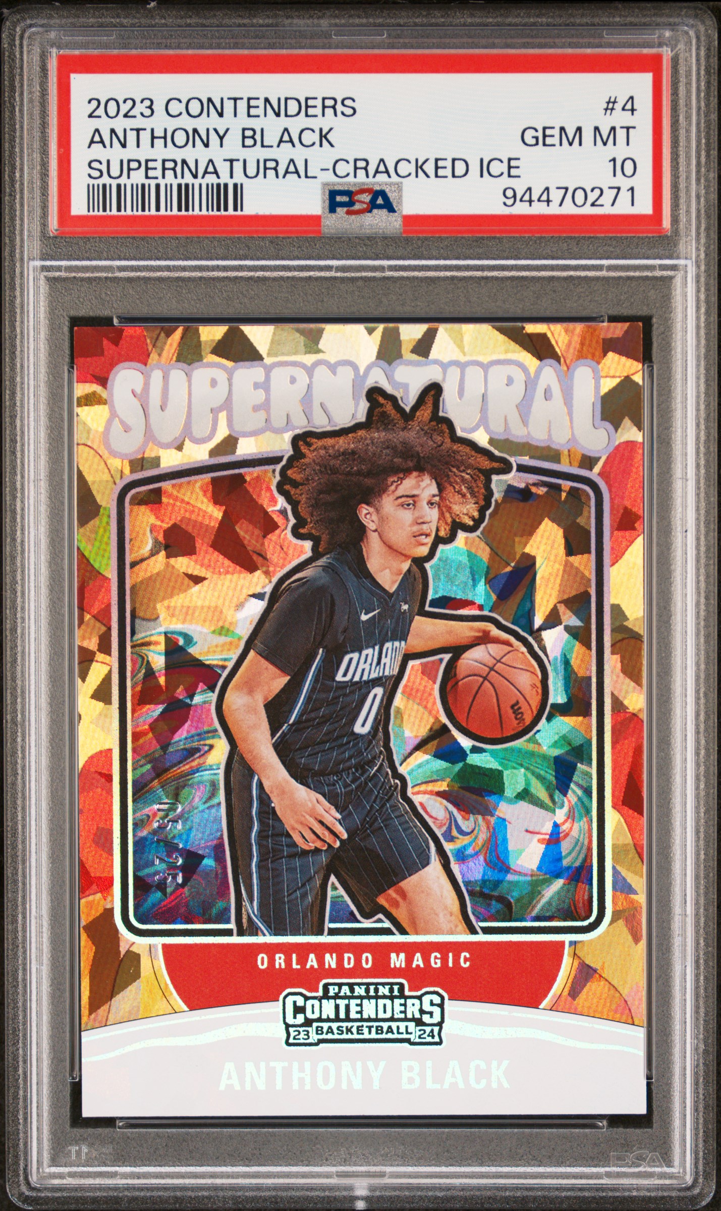 2023-24 Panini Contenders #4 Anthony Black Supernatural Cracked Ice PSA 10 #/25