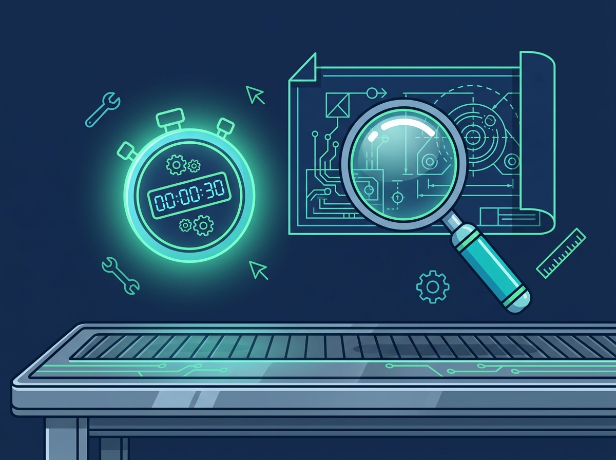 Section image: Three distinct specialized tools—a glowing stopwatch, a magnifying glass, and…