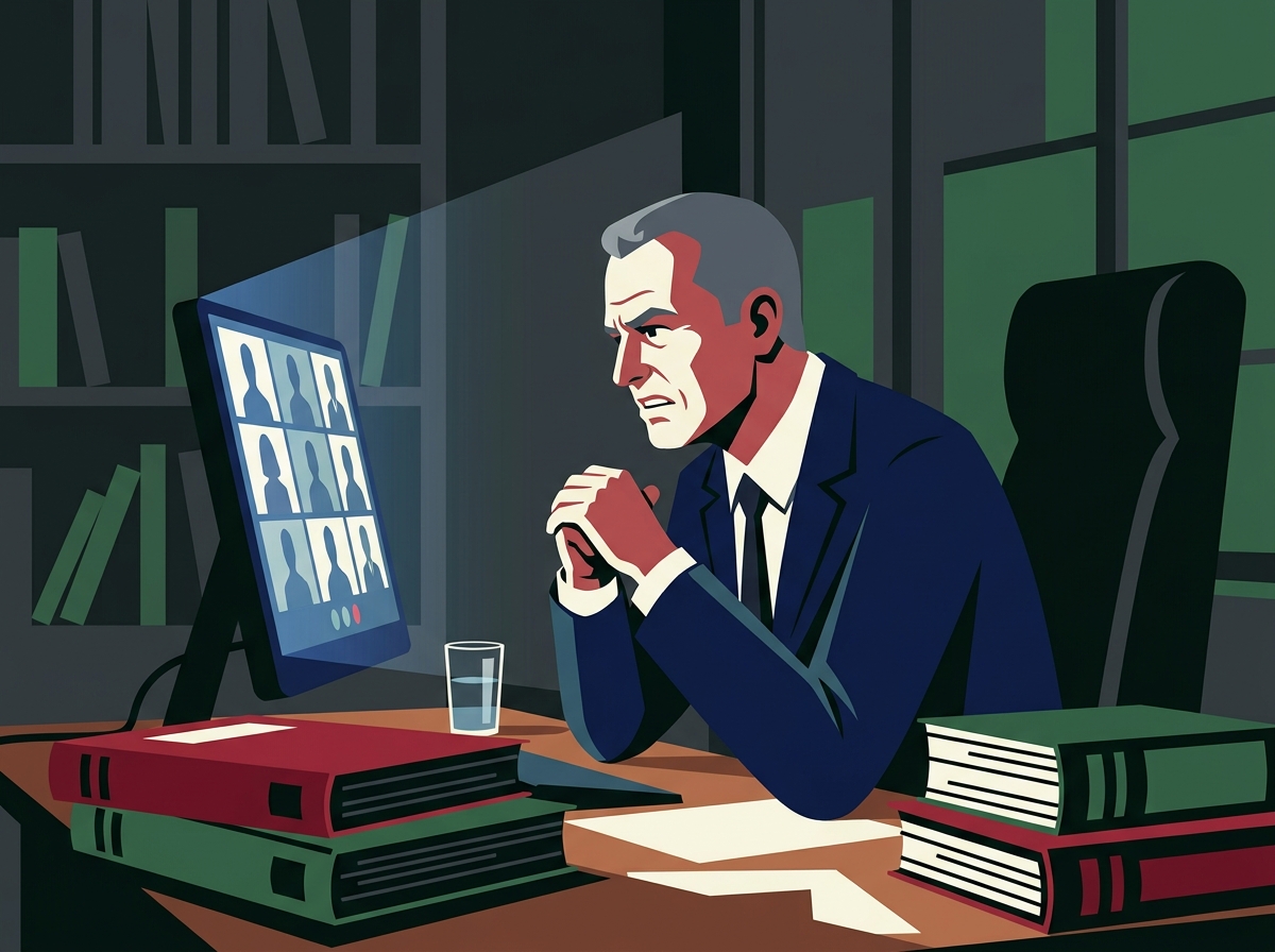 Section image: A corporate CFO sitting alone in a dimly-lit office staring at a Microsoft…