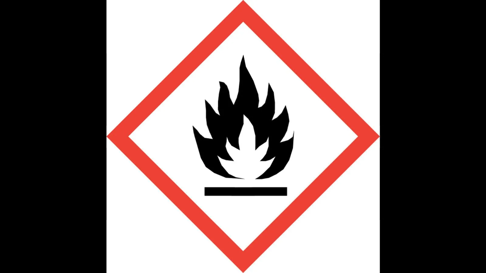 Flamme in rotem Quadrat
