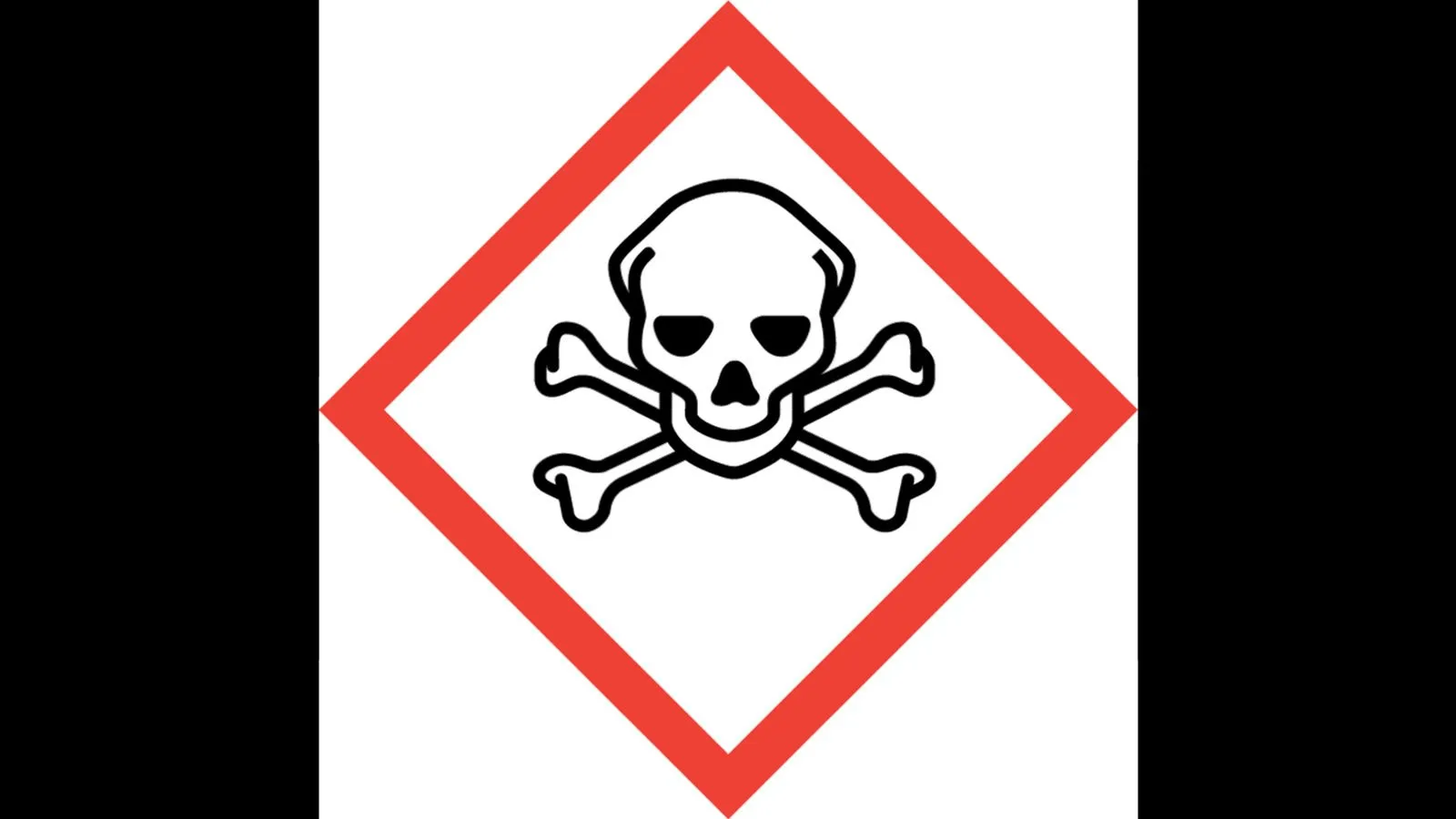 Totenschädel in rotem Quadrat