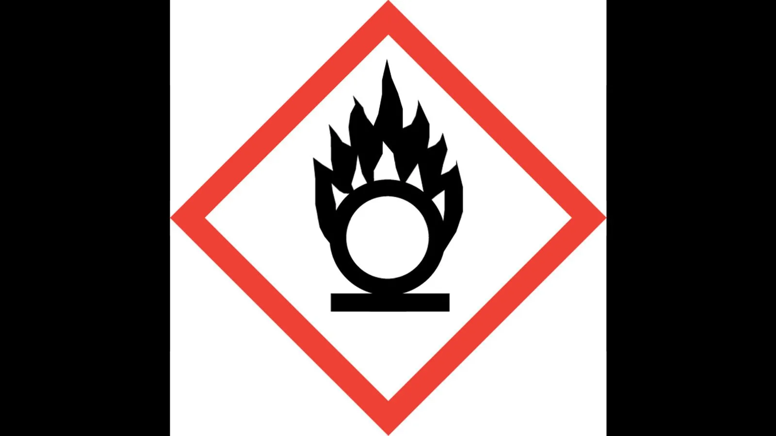 Flamme um einen Kreis in einem roten Quadrat